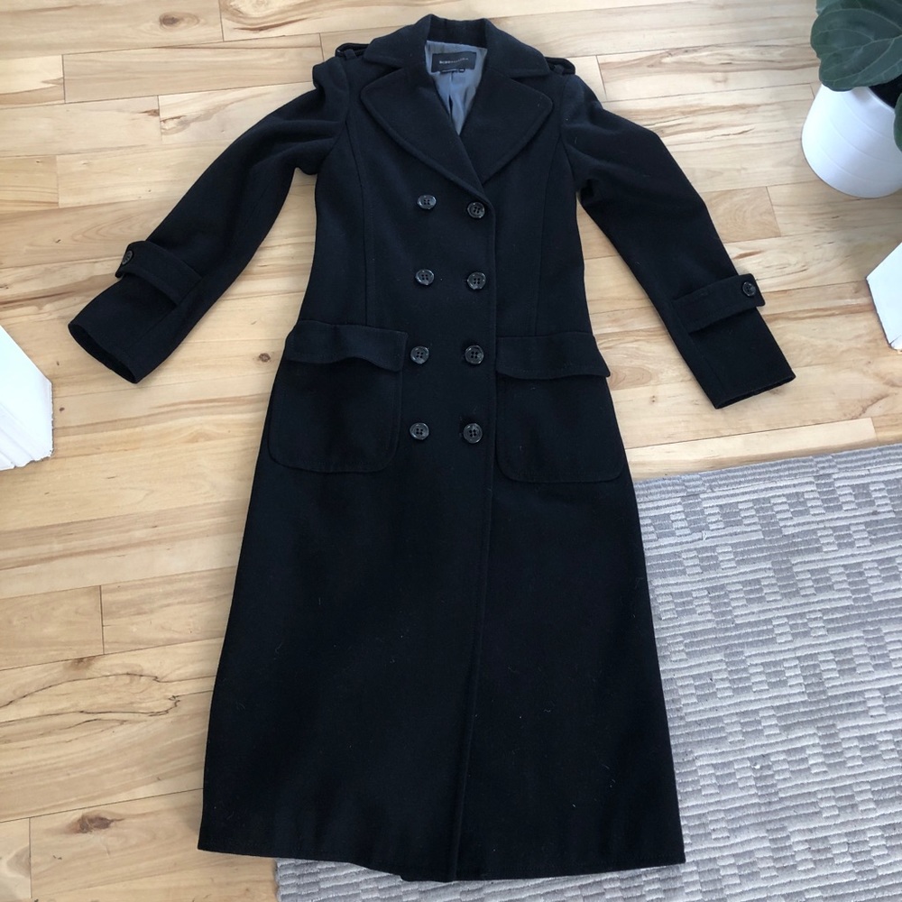 BCBGMaxAzria Wool Trench Coat with Belt